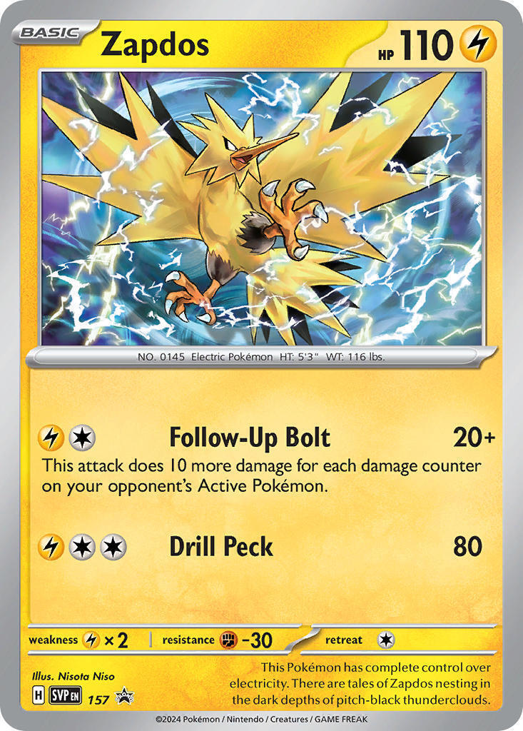 Zapdos 157 Sv: Scarlet & Violet Promo Cards Holo PSA 9