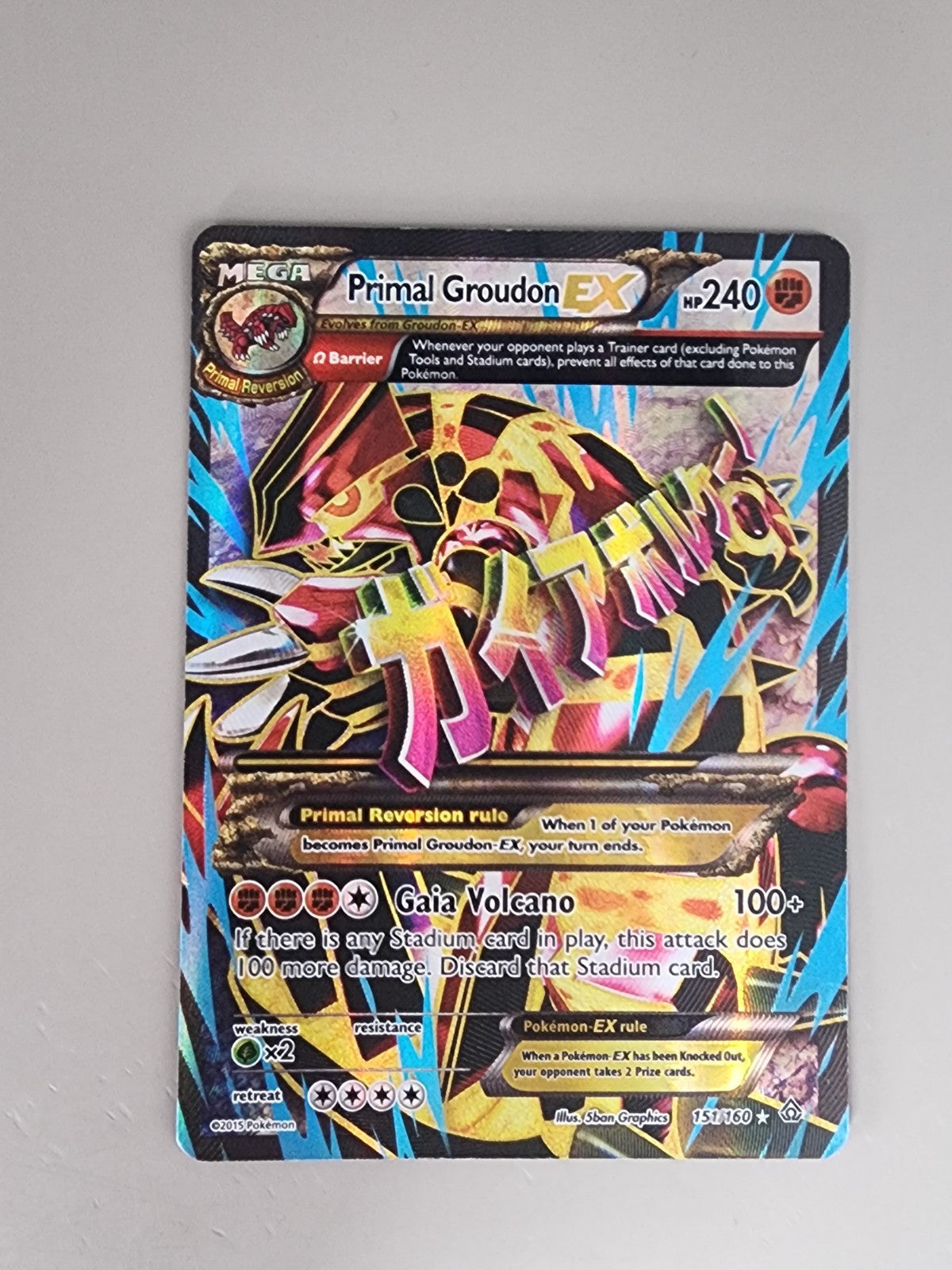 Primal Groudon EX (Omega - 151 Full Art) 151/160 XY-Primal Clash Holo MP