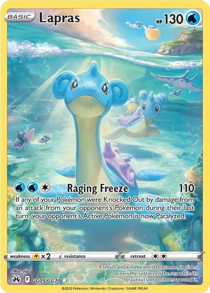 Lapras GG05/GG70 Crown Zenith: Galarian Gallery Holo NM