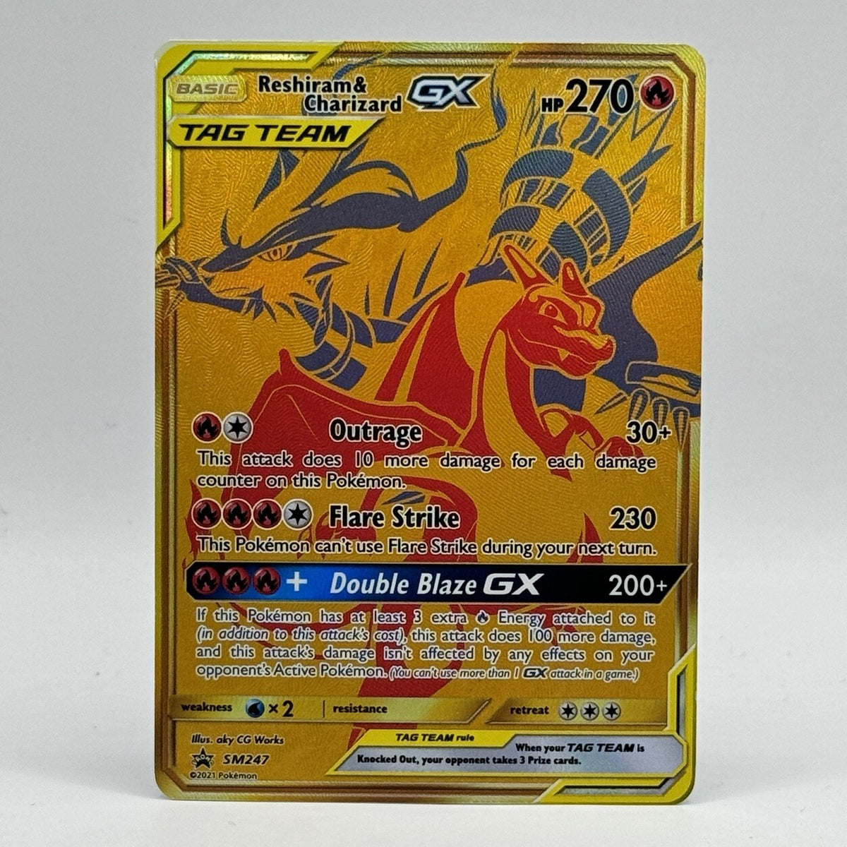 Reshiram & Charizard GX SM247 Sm Holo Lightly Played (LP)