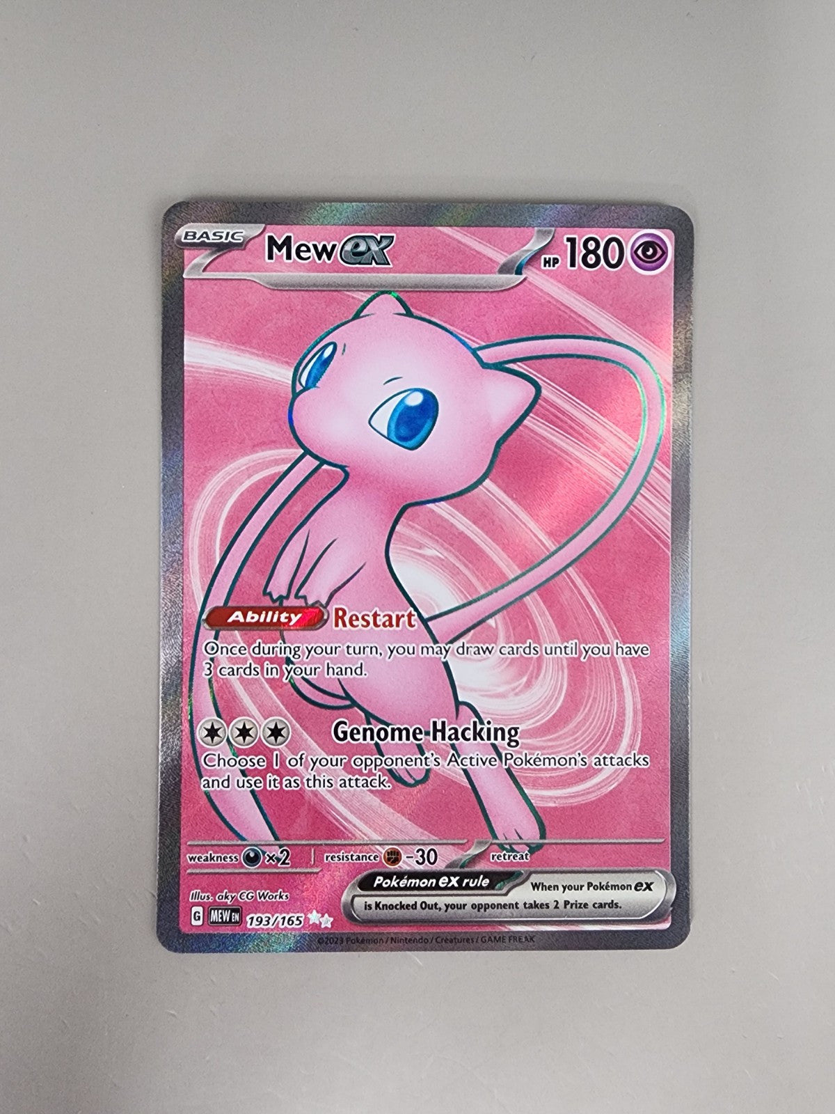 Mew ex Full Art NM 193/165 Scarlet & Violet 151 Pokemon Card NM