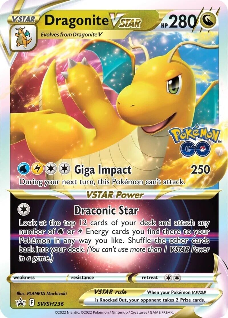 2022 POKEMON SWSH BLACK STAR PROMO 236 DRAGONITE VSTAR PSA 9