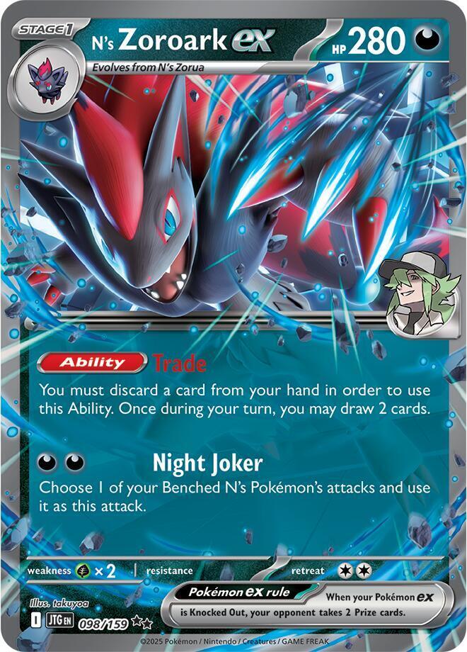 N's Zoroark ex 098/159 Sv09: Journey Together Holo NM
