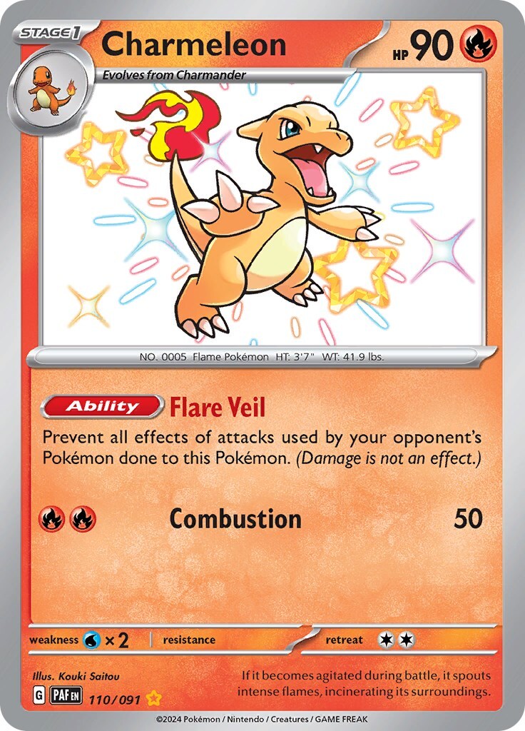 Charmeleon 110/091 Sv: Paldean Fates Holo Near Mint (NM)