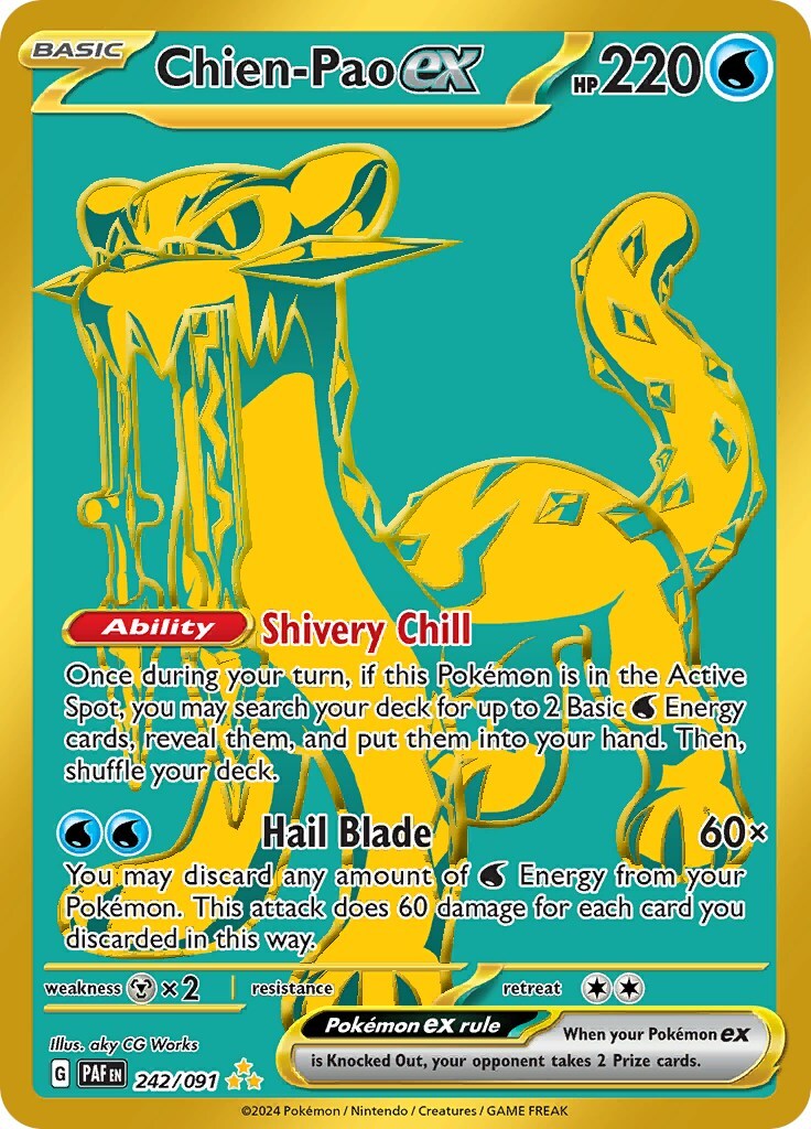 Chien-Pao ex 242/091 Sv: Paldean Fates Holo Near Mint (NM)