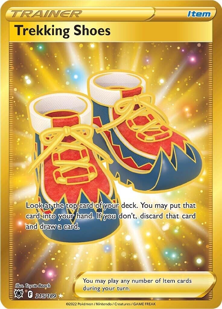 Trekking Shoes Secret Rare 215/189 Pokemon Astral Radiance Gold Full Art Holo NM