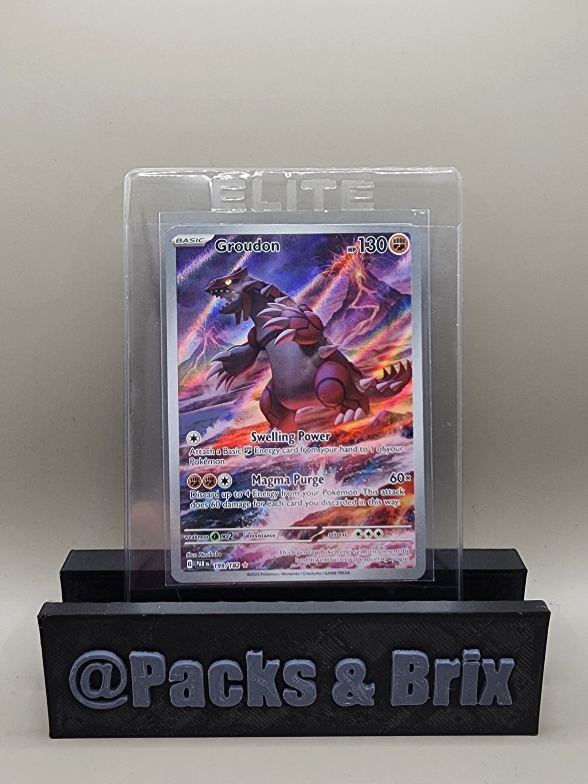 Pokemon TCG- Groudon 199/182 Sv04: Paradox Rift Holo Illustration Rare NM