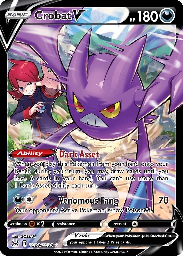 Crobat V TG20/TG30 Swsh11: Lost Origin Trainer Gallery Holo Near Mint (NM)