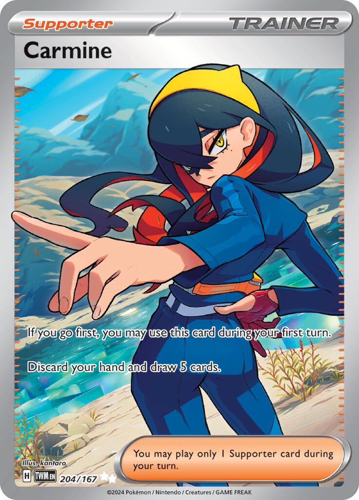 2024 POKEMON TWM EN-TWILIGHT MASQUERADE 204 CARMINE ULTRA RARE PSA 9