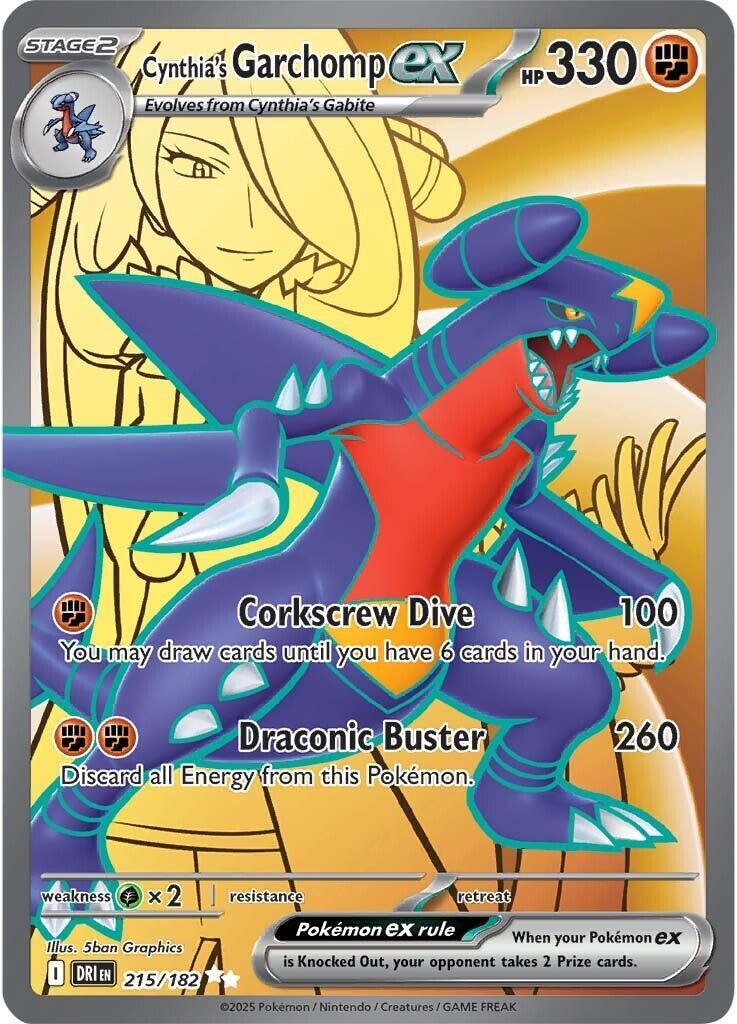 Cynthia's Garchomp ex 215/182 Sv10: Destined Rivals Holo Near Mint (NM)