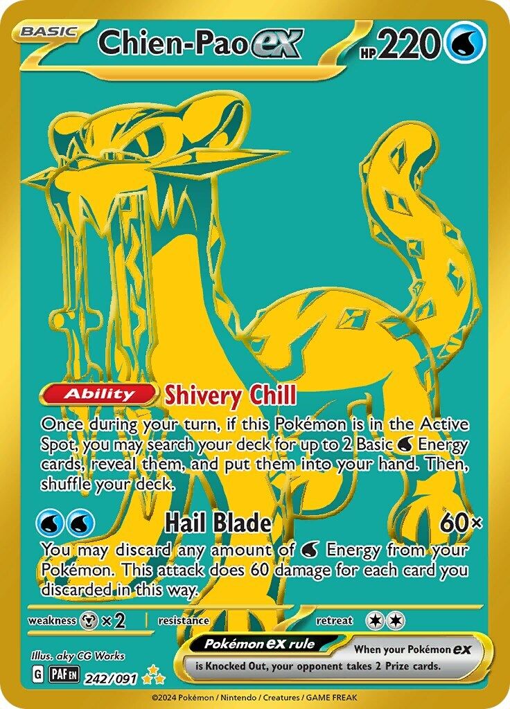 Chien-Pao ex 242/091 Sv: Paldean Fates Holo Near Mint (NM)