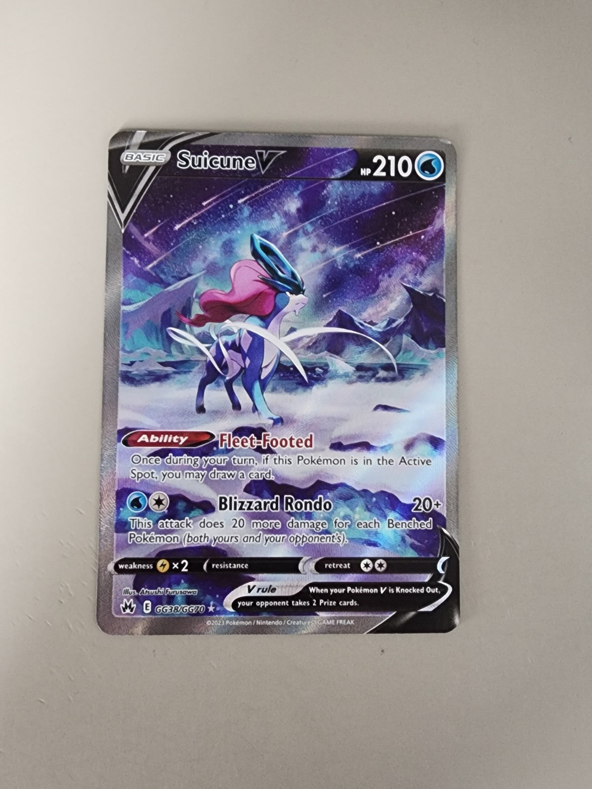 Suicune V GG38/GG70 Crown Zenith: Galarian Gallery Holo NM