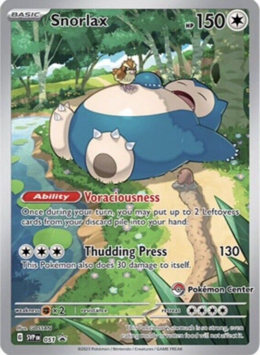 2023 POKEMON SVP EN-SV BLACK STAR PROMO 051 SNORLAX 151 PSA 8
