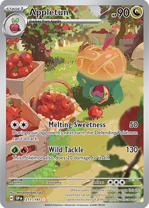2024 POKEMON SSP EN APPLETUN ILLUSTRATION RARE 211/191 PSA MINT 9