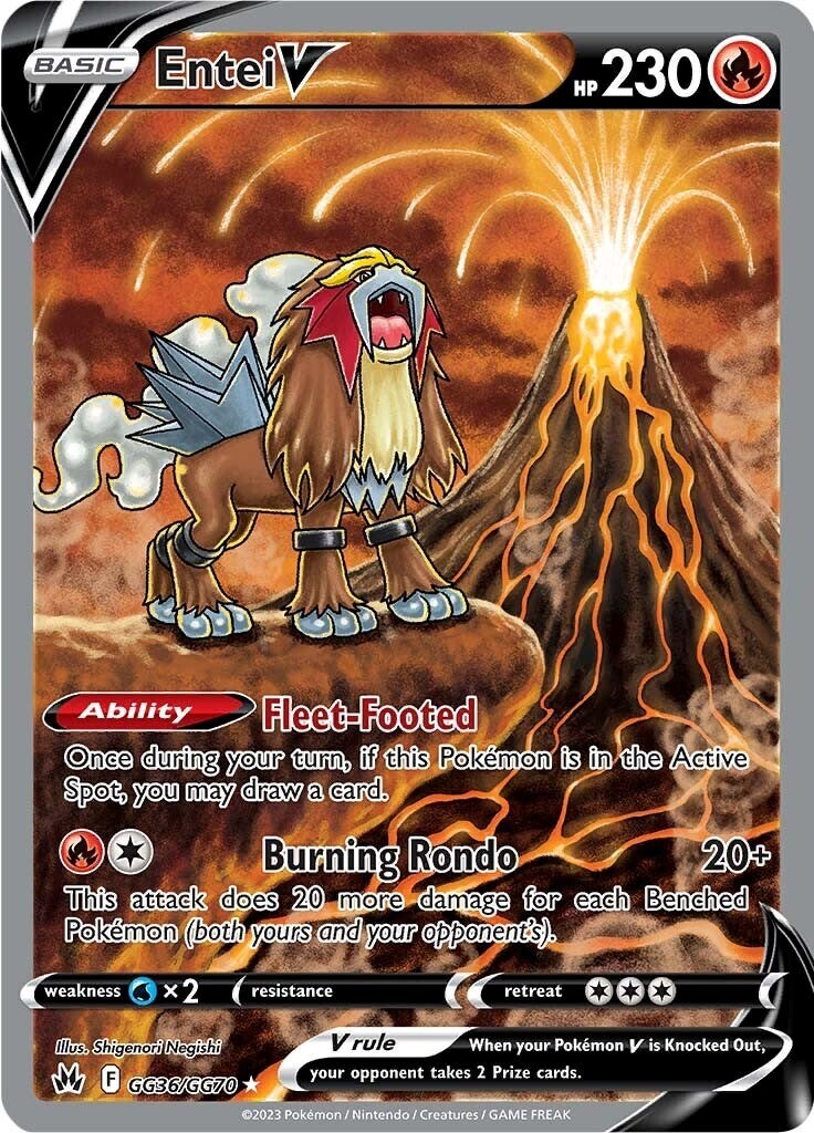 Entei V GG36/GG70 Crown Zenith: Galarian Gallery Holo Near Mint (NM)