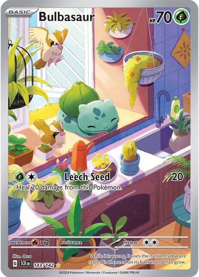 Bulbasaur 143/142 Sv07: Stellar Crown Holo Near Mint (NM)
