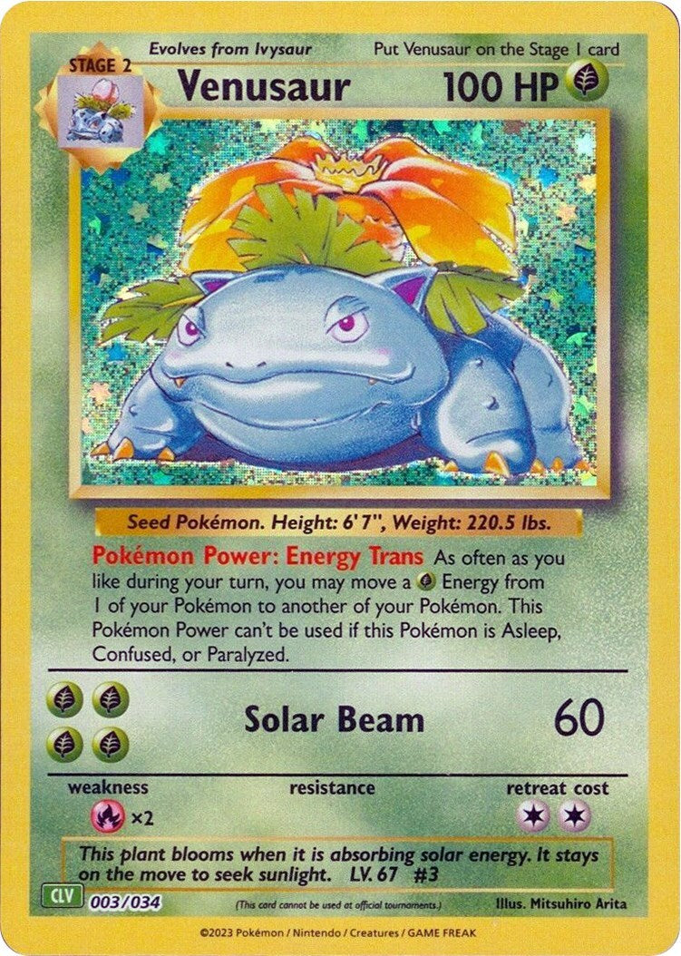 Venusaur 003/034 Trading Card Game Classic Holo NM