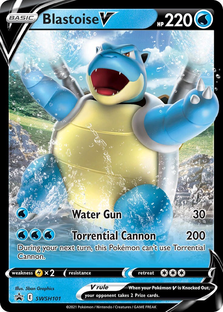 Blastoise V SWSH101 SWSH: Sword & Shield Promo Cards Holo Lightly Played (LP)