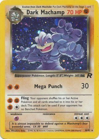 Dark Machamp 10/82 Team Rocket Holo Moderately Played MP