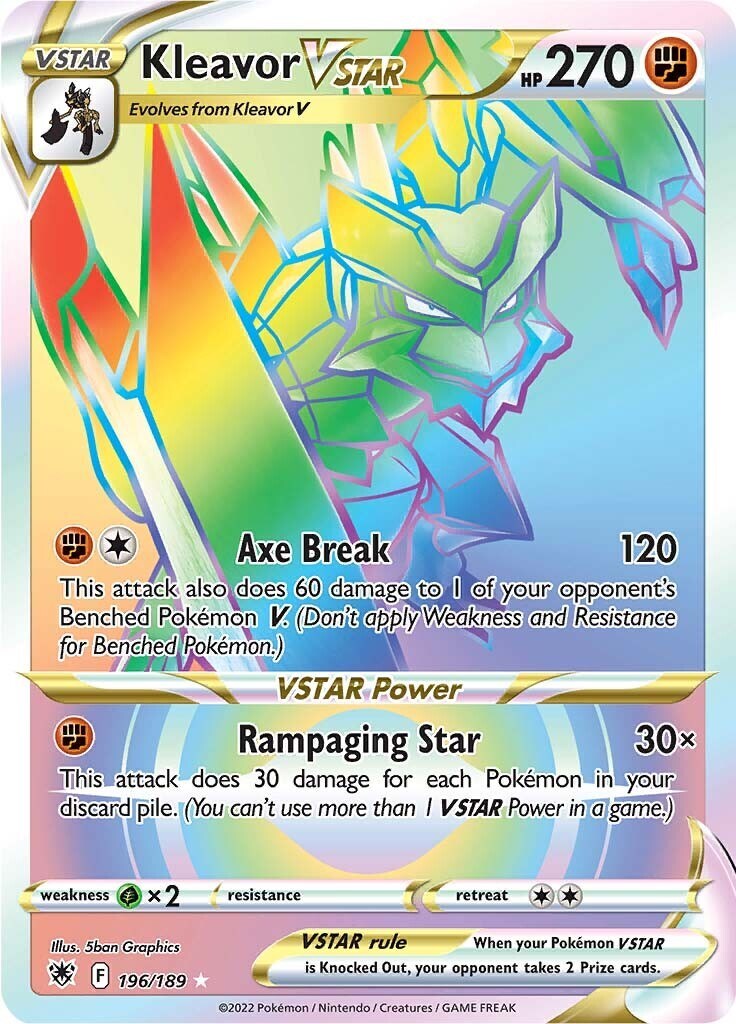 Kleavor VSTAR (Secret) 196/189 Swsh10: Astral Radiance Holo Near Mint (NM)