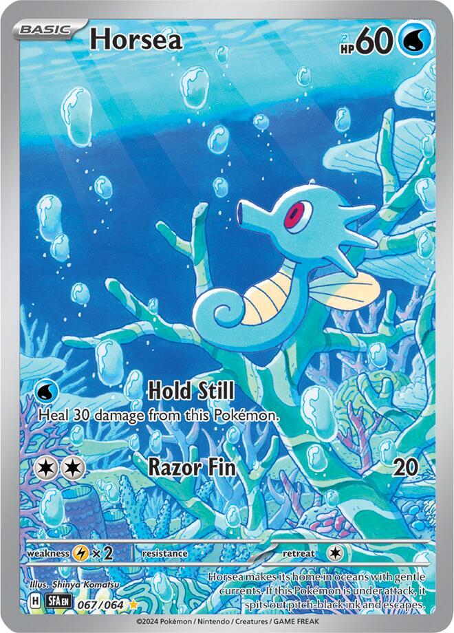 2024 POKEMON SFA EN-SHROUDED FABLE 067 HORSEA ILLUSTRATION RARE PSA 9