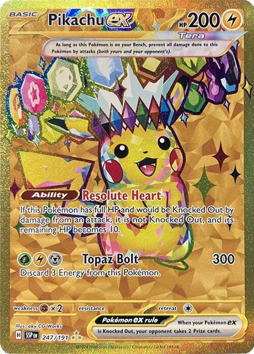 SURGING SPARKS 247 PIKACHU EX HYPER RARE PSA 9