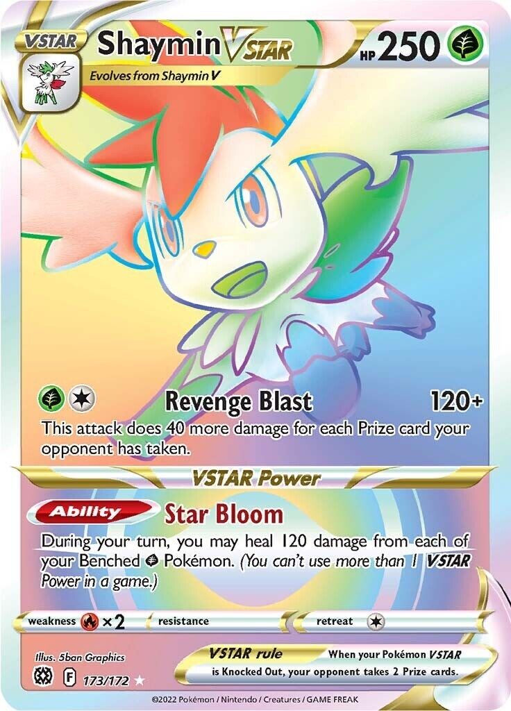 Shaymin VSTAR (Secret) 173/172 Brilliant Stars Holo NM