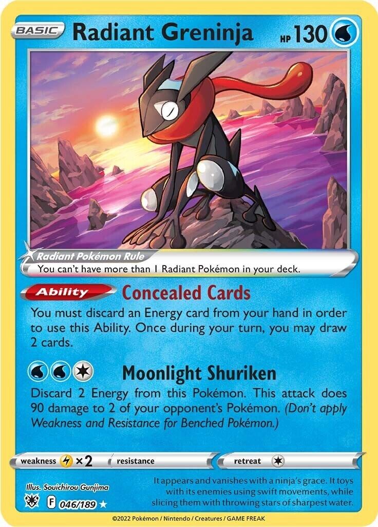 2022 POKEMON SWORD & SHIELD ASTRAL RADIANCE 046 RADIANT GRENINJA PSA 8