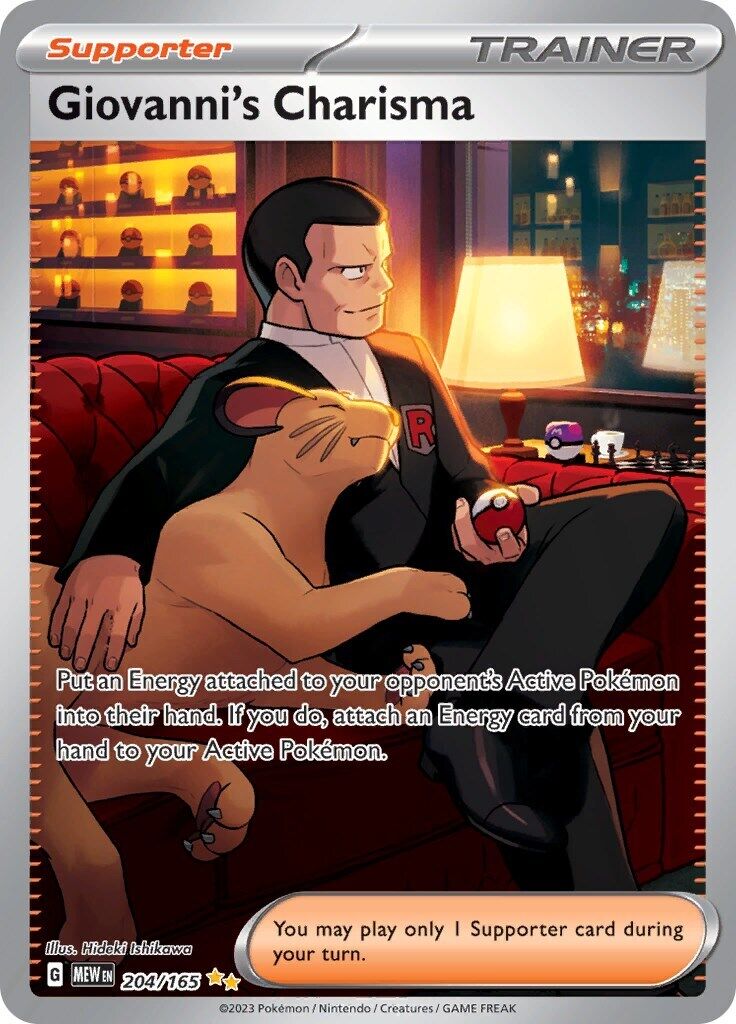 Giovanni's Charisma 204/165 Sv: Scarlet & Violet 151 Holo Near Mint (NM)