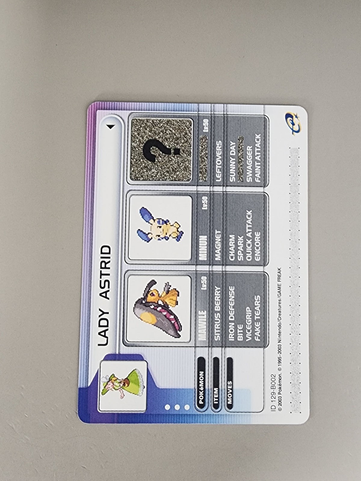 2003 Pokémon - Lady Astrid 129-8002 Pokémon Battle E-Reader Card LP