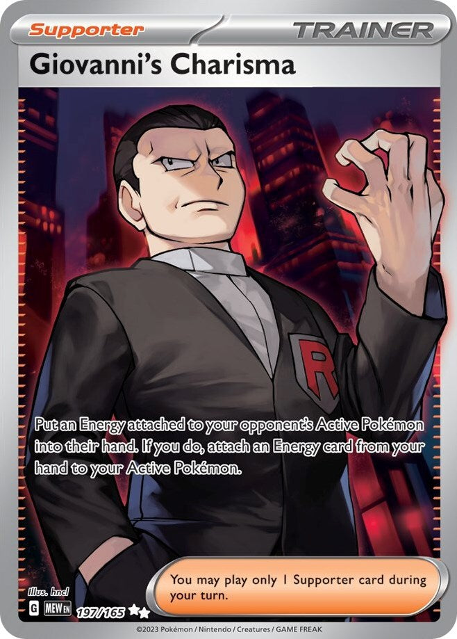 Giovanni's Charisma 197/165 Sv: Scarlet & Violet 151 Holo NM ( Near Mint )