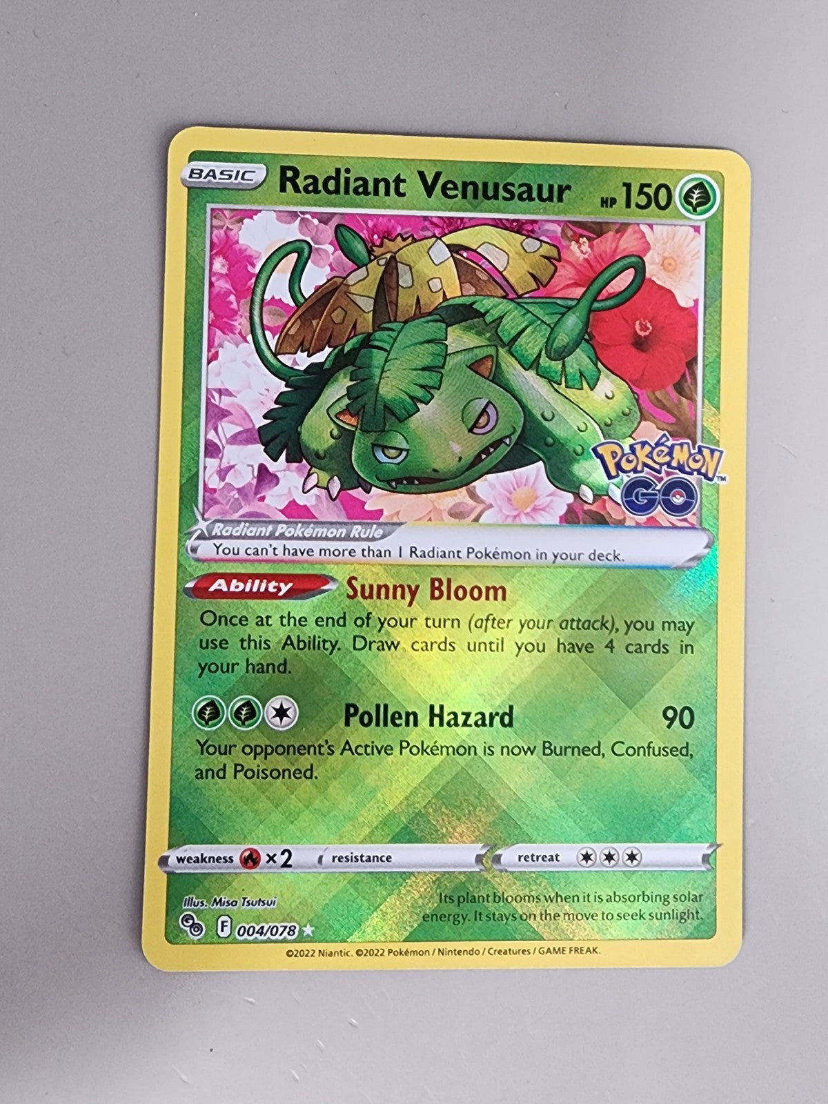 Radiant Venusaur 004/078 Pokémon GO Holo LP