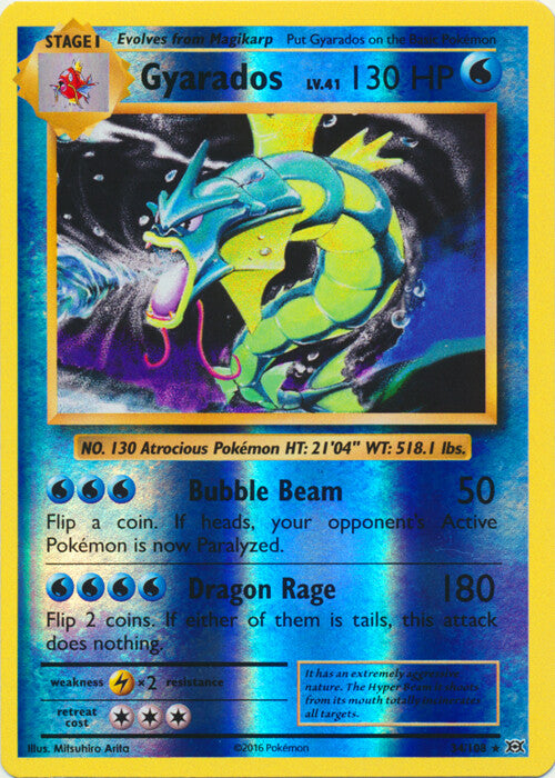 Gyarados 34/108 Evolutions Reverse Holo Near Mint NM