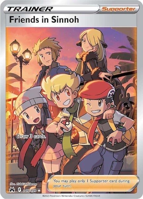 Friends in Sinnoh (Full Art) 149/159 Crown Zenith Holo Near Mint (NM)