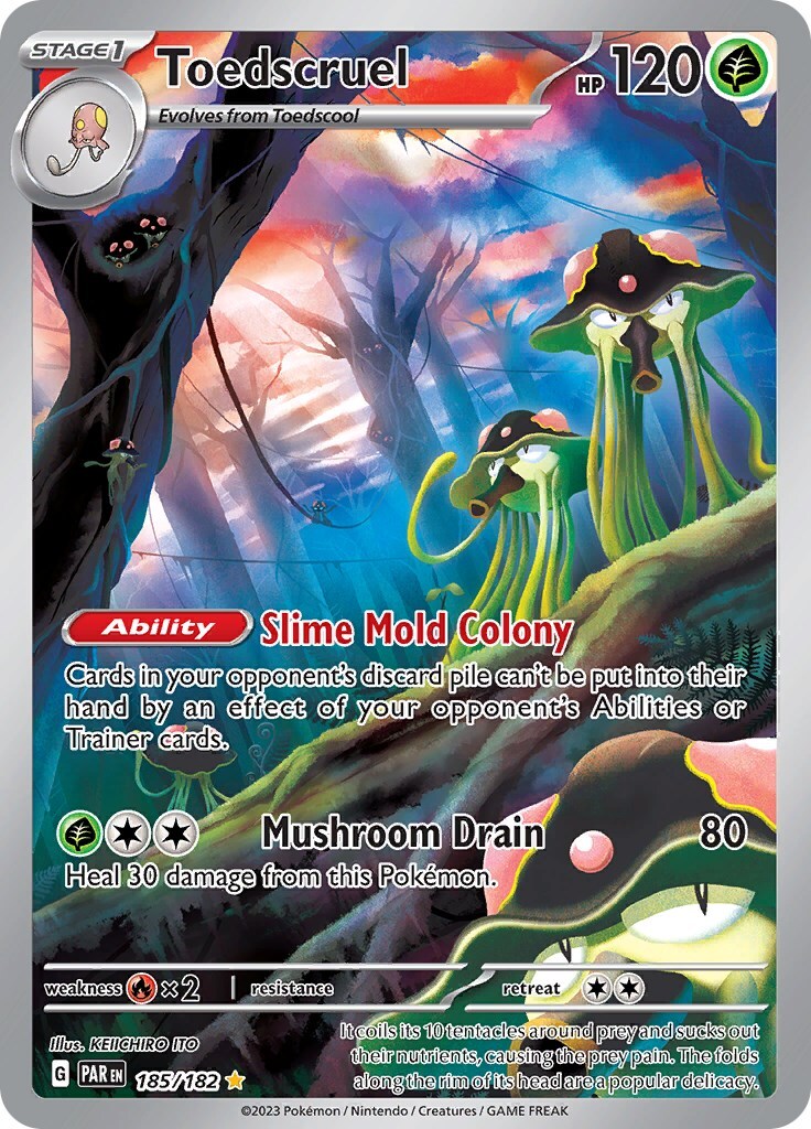 2023 POKEMON PAR EN-PARADOX RIFT 185 TOEDSCRUEL ILLUSTRATION RARE PSA 9