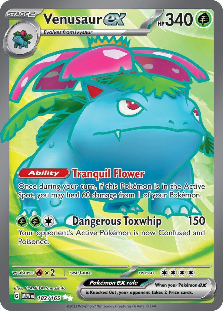 Venusaur ex 182/165 Sv: Scarlet & Violet 151 Holo Near Mint (NM)