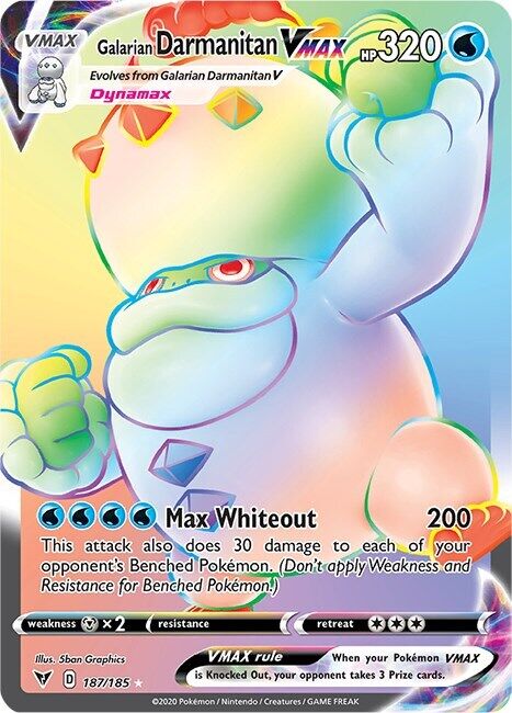 Galarian Darmanitan VMAX (Secret) 187/185 Swsh04: Vivid Voltage Holo