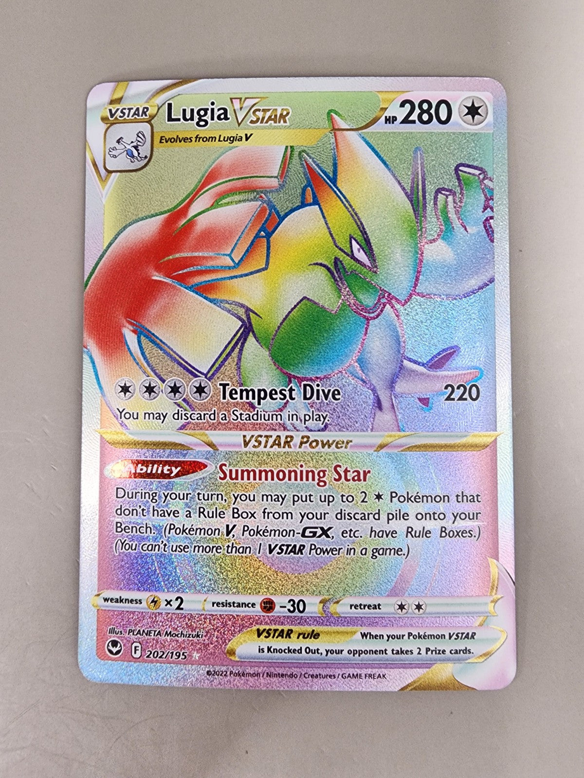 Lugia VSTAR (Secret) 202/195 Sword & Shield - Silver Tempest Holo