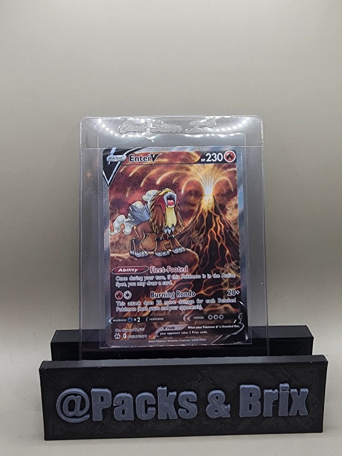 Entei V GG36/GG70 NM Ultra Rare Crown Zenith Pokémon Card LP 