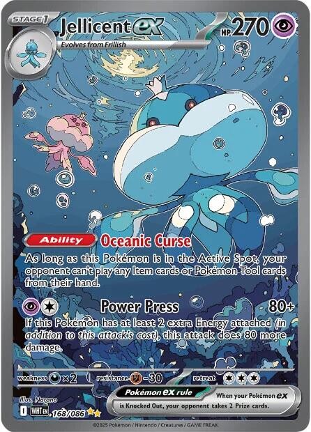 Jellicent ex 168/086 Sv: White Flare Holo Lightly Played (LP)