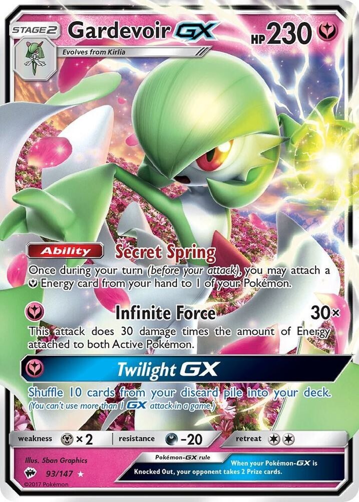 Gardevoir GX 93/147 Sm-Burning Shadows Holo Near Mint NM