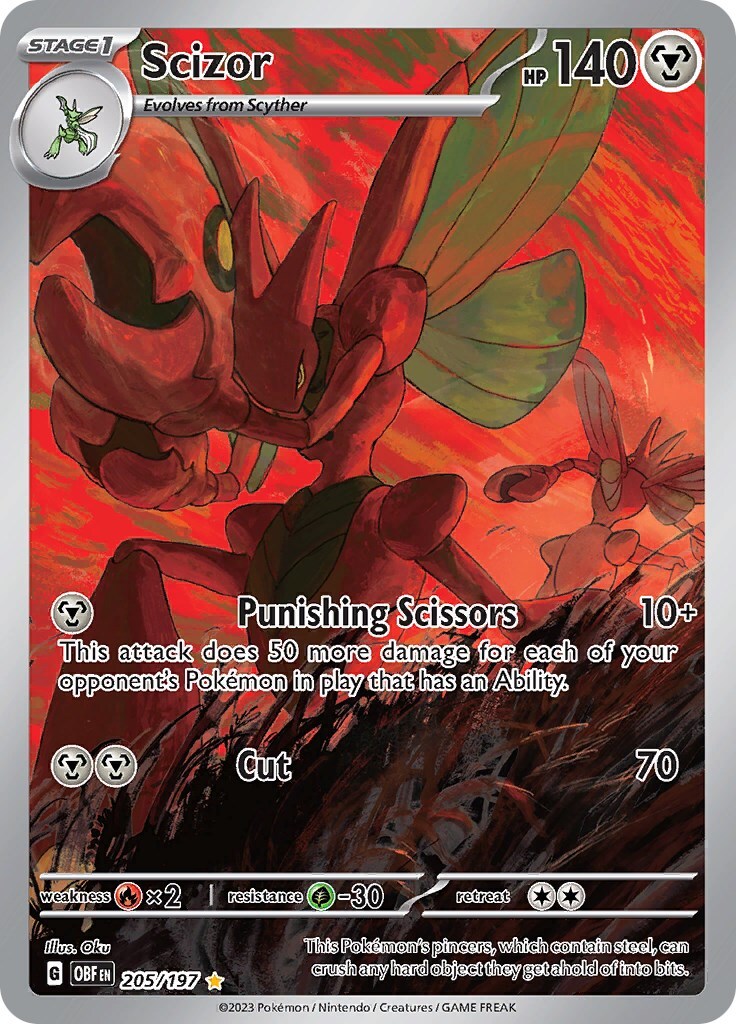 Scizor 205/197 Sv03: Obsidian Flames Holo  Lightly Played (LP)