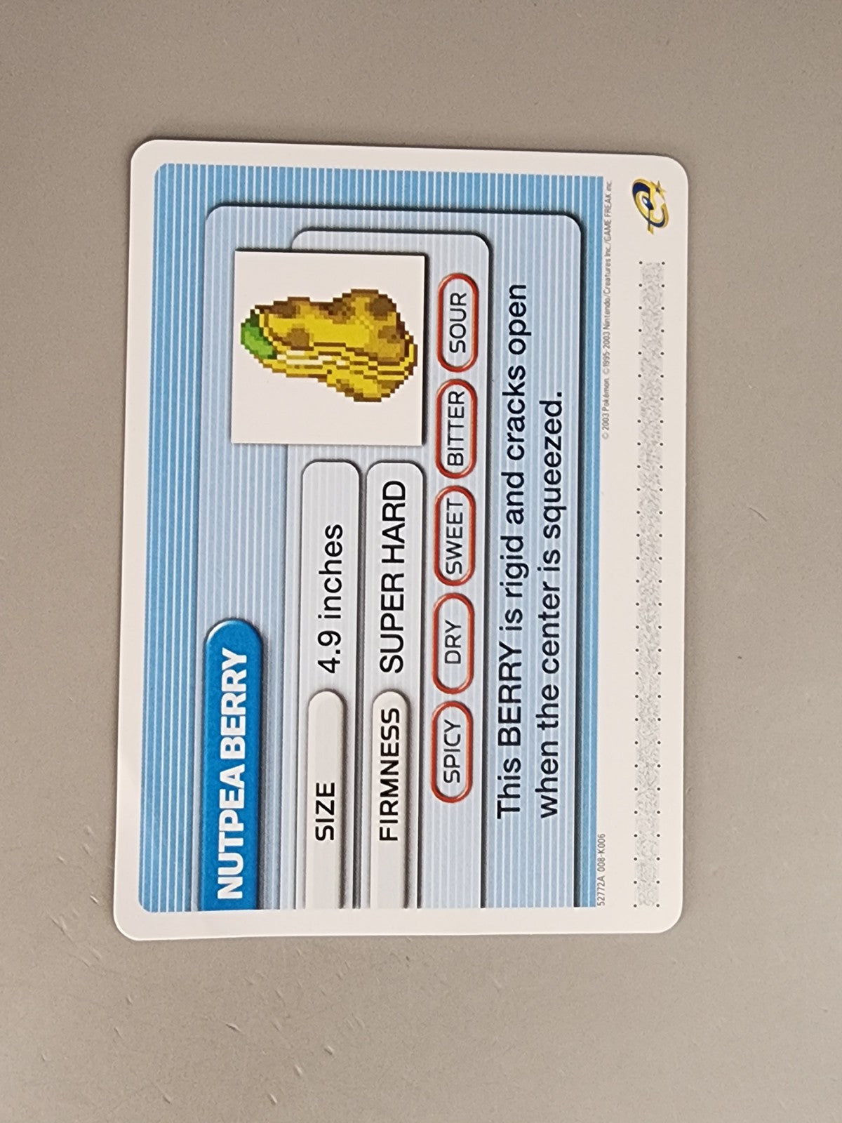 Nutpea Berry Pokemon Ruby Sapphire Battle Card E Reader GBA Nintendo e-reader LP