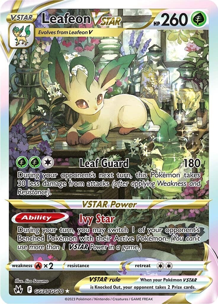 Leafeon VSTAR GG35/GG70 Crown Zenith: Galarian Gallery Holo Near Mint (NM)