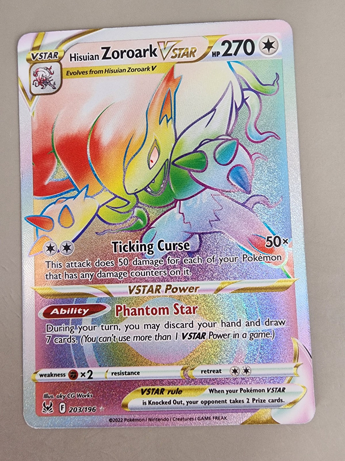 Hisuian Zoroark VSTAR 203/196 