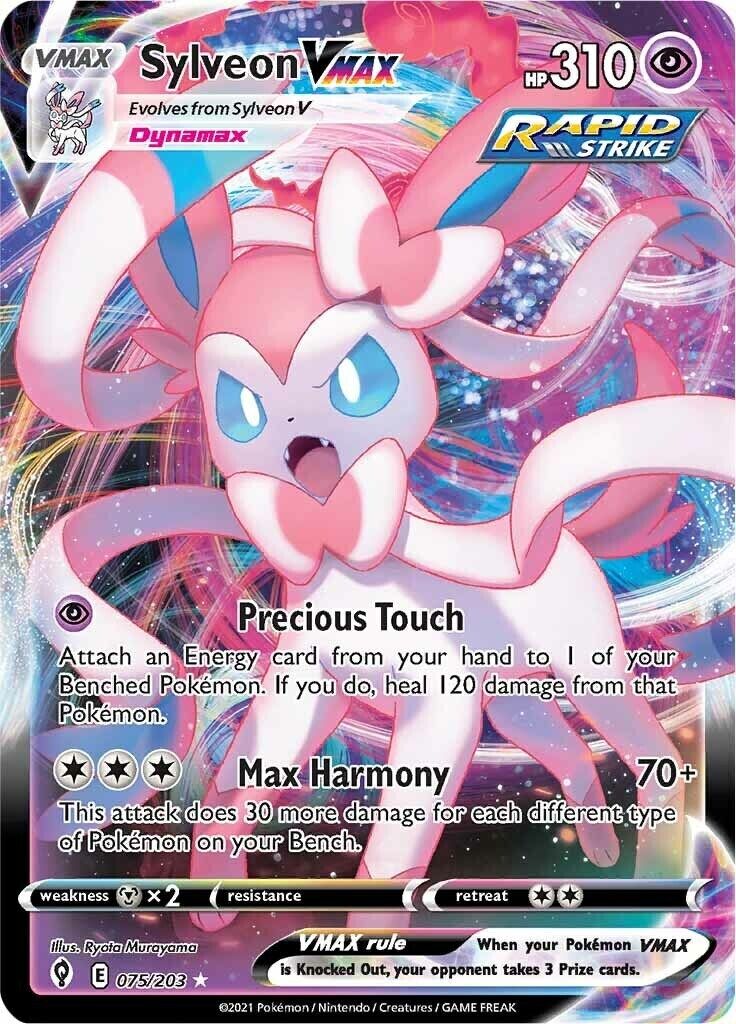Sylveon VMAX 075/203 Swsh07: Evolving Skies Holo NM